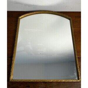 Vintage Accent Mirror Gold Trim Arch Shape 12" x 15.5"